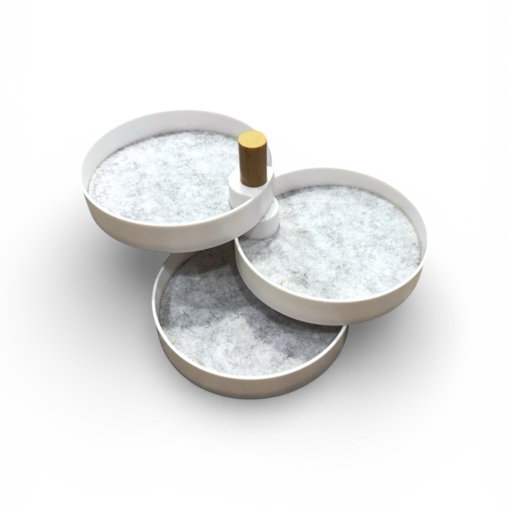 the2bandits 3 Tier Catch All Jewelry Tray White Organizer